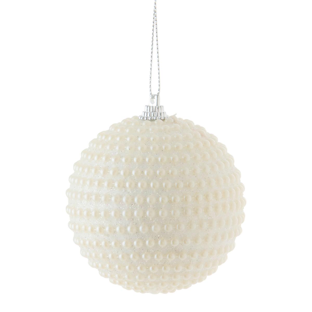 Christbaumkugel Olivia diverse Farben - Champagner/Silberfarben, KONVENTIONELL, Kunststoff (8/8cm) - Mömax