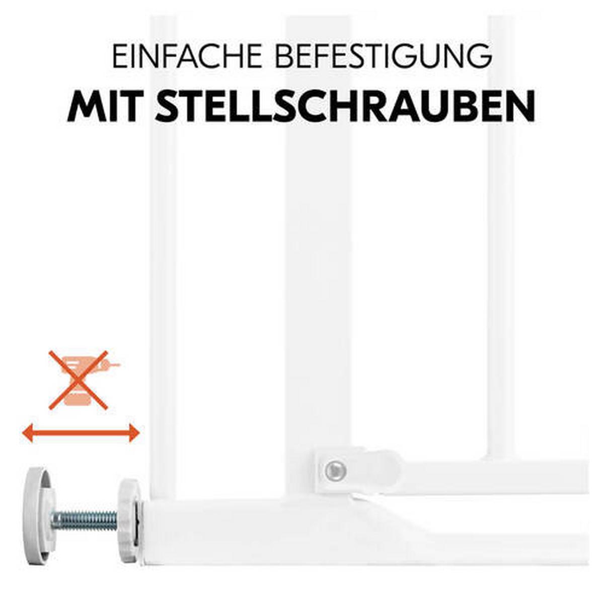 BRAMKA OCHRONNA NA SCHODY CLEAR STEP​ AUTOCLOSE 2 SET - biały, Basics, tworzywo sztuczne/metal (84 - 89/77/4cm) - Hauck
