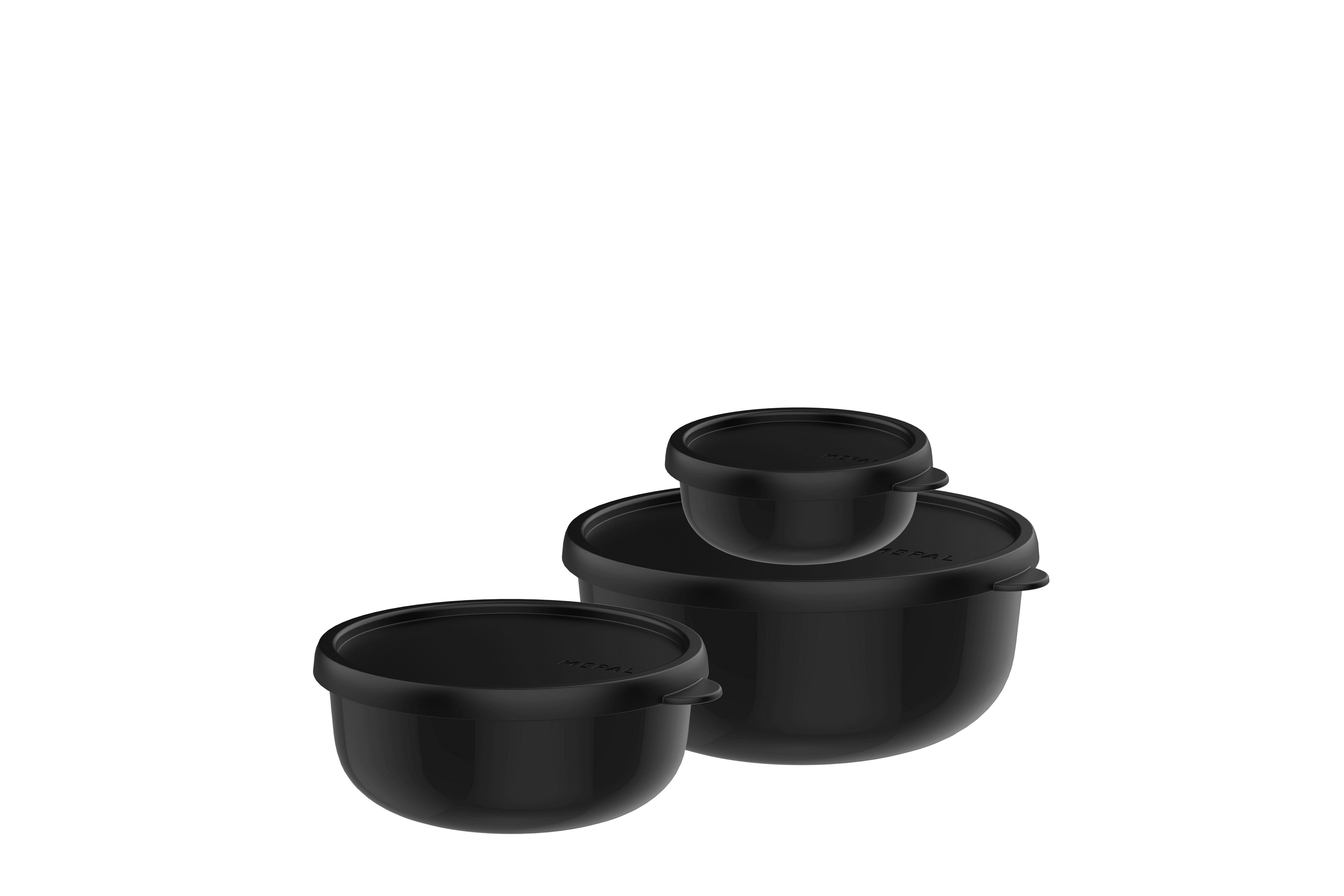 ZESTAW POJEMNIKÓW KUCHENNYCH 106298041100 - czarny, Konventionell, tworzywo sztuczne (19,6/19,4/8,3cm) - Mepal