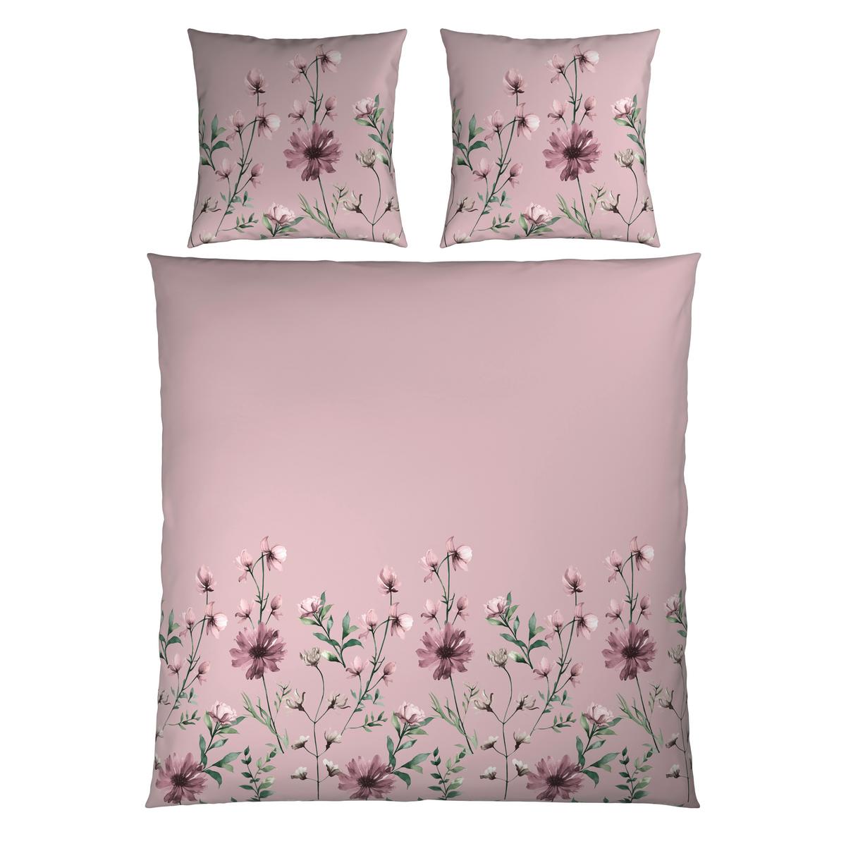 Bettwäsche Wiese XXL Mauve ca. 200x200cm - Mauve, KONVENTIONELL, Textil (200/200cm) - Mömax