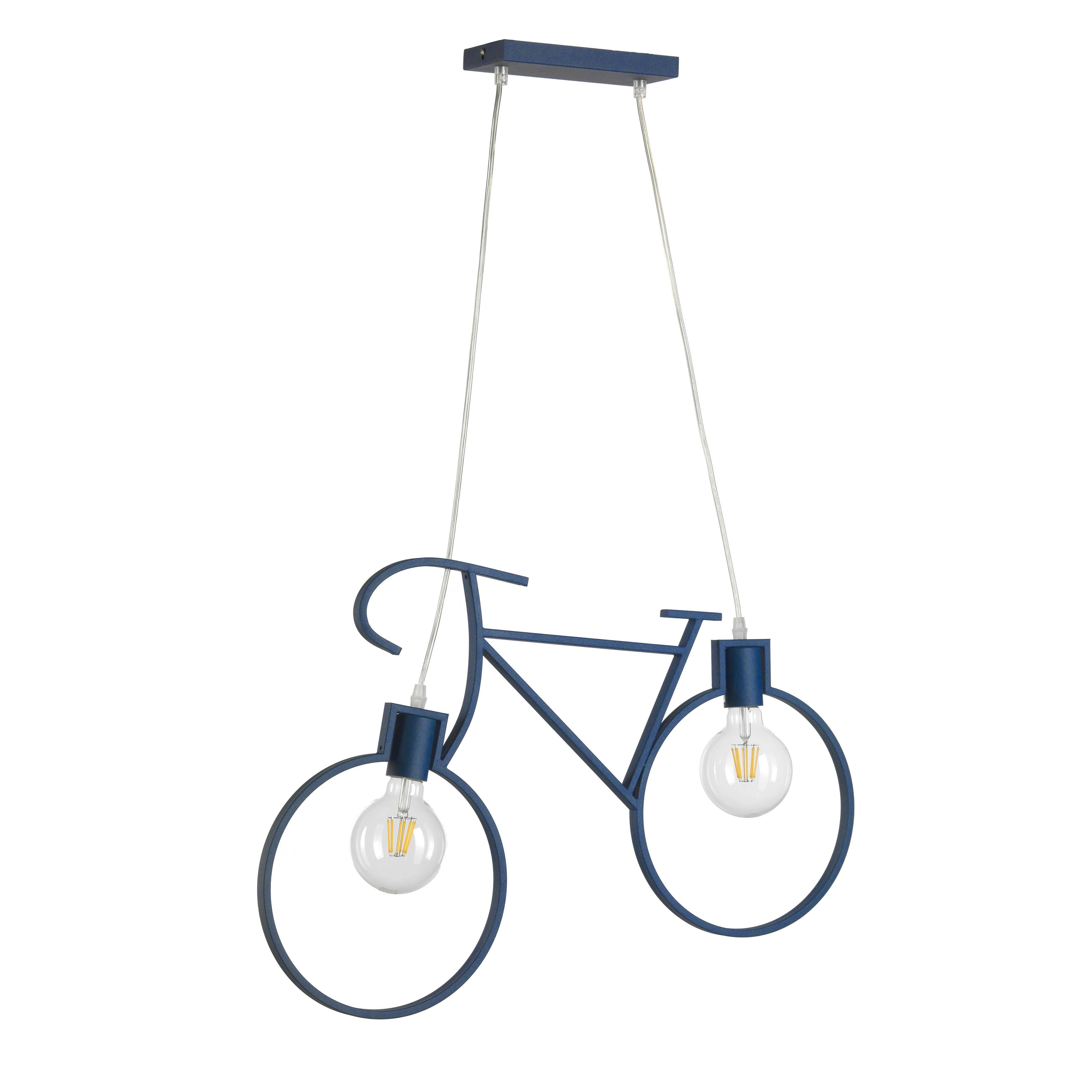Kinderhängeleuchte Bike Blu Blau max. 22 Watt - Blau, Basics, Metall (67/4/125cm)