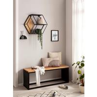 Stenski Regal Wl6.764 - črna/rjava, Trendi, kovina/les (60/52/20cm) - MID.YOU