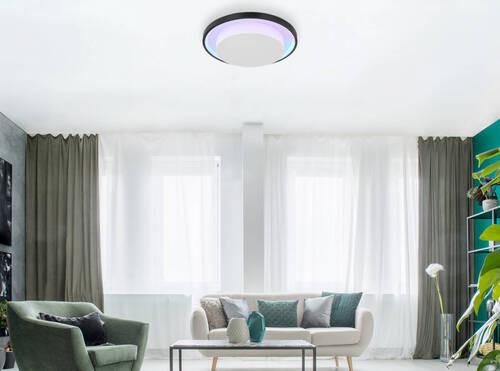 Led Mennyezeti Lámpa 41390-21 - fekete/opál, Design, műanyag/fém (39,5/5cm) - Globo