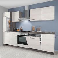 Küchenblock Plan o. Geräte Eiche - Edelstahlfarben/Eichefarben, MODERN, Holzwerkstoff/Metall (280cm) - Express-Kuechen