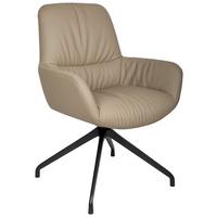 KRZESŁO Z PODŁOKIETNIKAMI MILES -EXKLUSIV- - czarny/taupe, Design, skóra/metal (64/89/65cm) - Dieter Knoll
