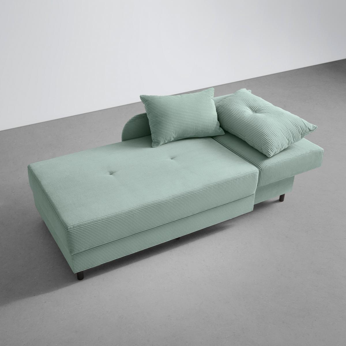 Liege Nova Salbeigrün - Salbeigrün/Schwarz, MODERN, Holz/Textil (145/62/85cm) - Mömax