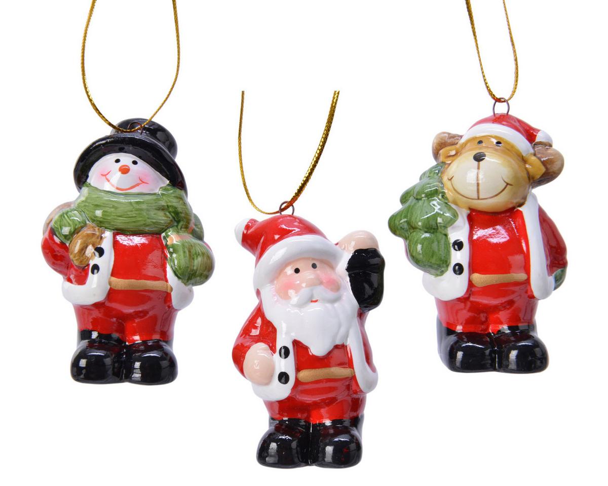 Ornamente brad de Crăciun Jasper - multicolor, Basics, ceramică (7,3cm)