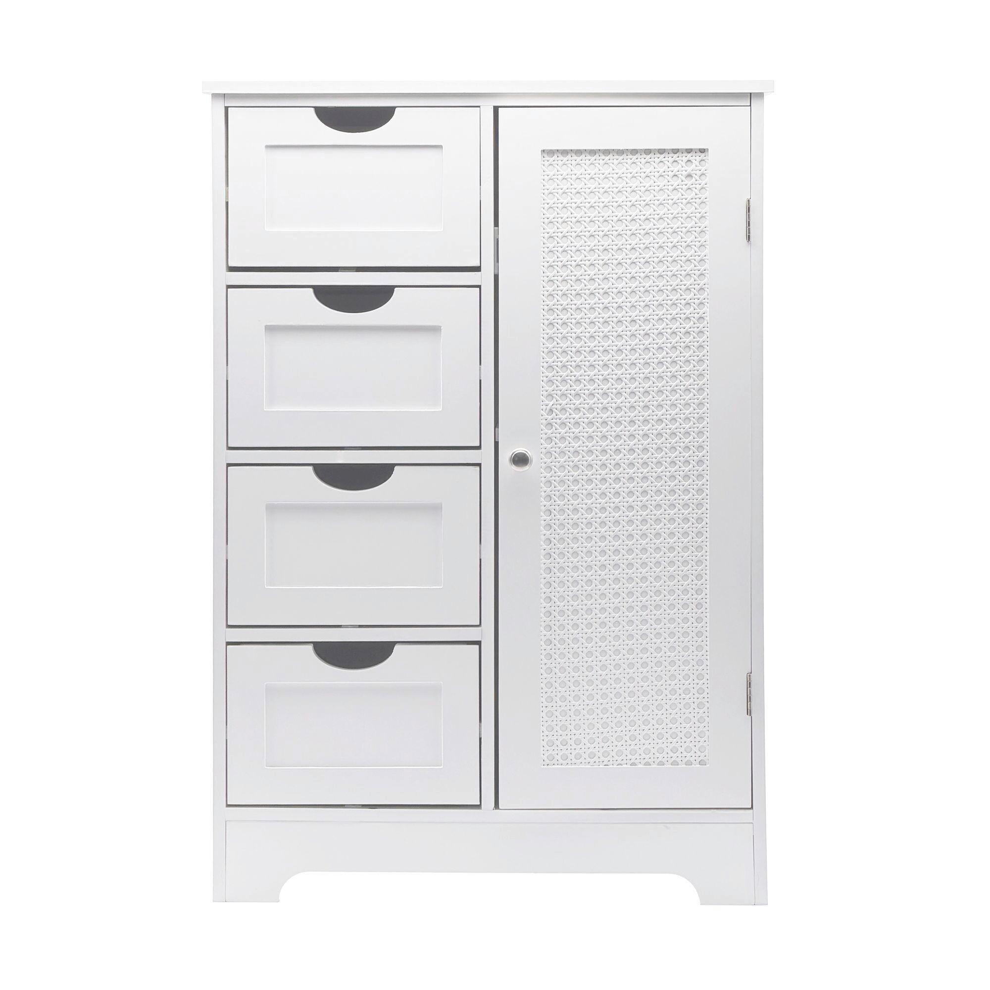 Sideboard Wl7.764 - Weiss/Silberfarben, Design, Holzwerkstoff (55/80/30cm) - Livetastic
