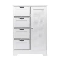 Sideboard Wl7.764 - Weiss/Silberfarben, Design, Holzwerkstoff (55/80/30cm) - Livetastic