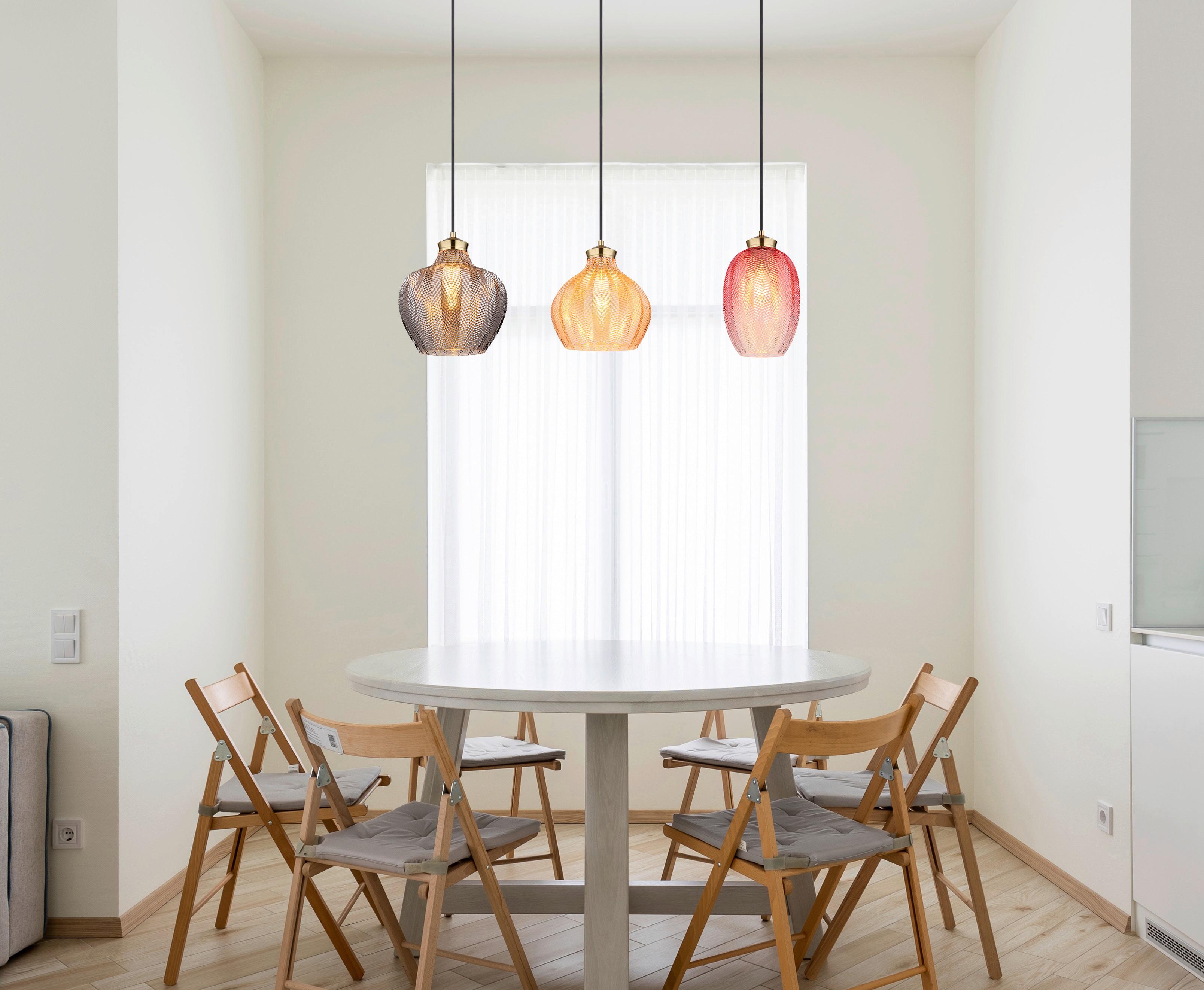 HÄNGELEUCHTE 15898-3H - Goldfarben/Multicolor, Basics, Glas/Metall (90/25/120cm) - Globo