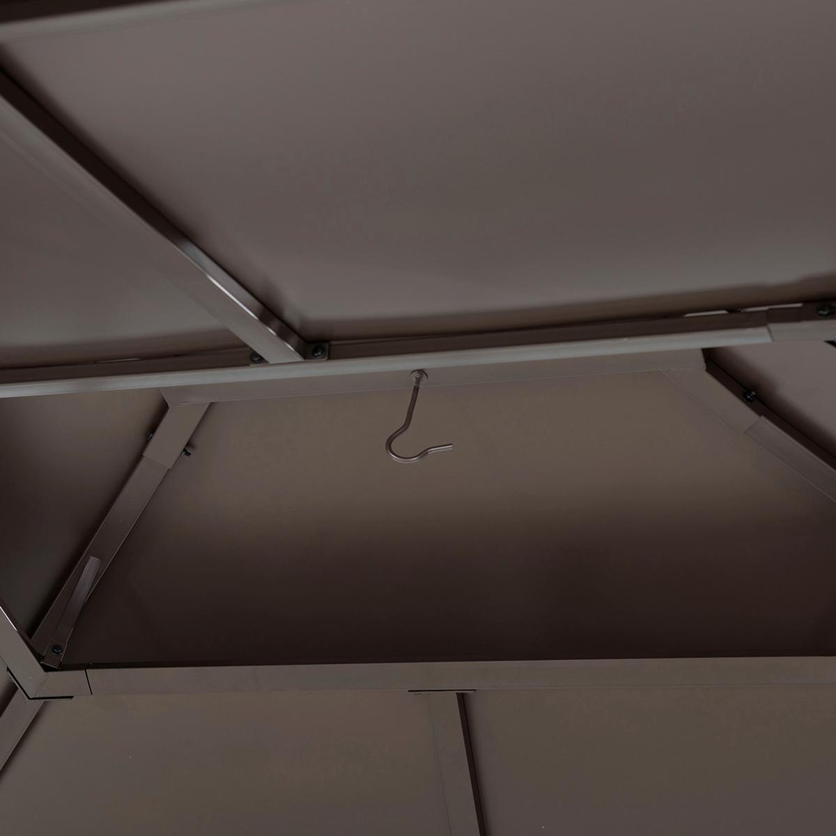Pavillon Schwarz/Braun ca.366x293x307cm - Dunkelbraun/Schwarz, Basics, Metall (366/293/307cm)