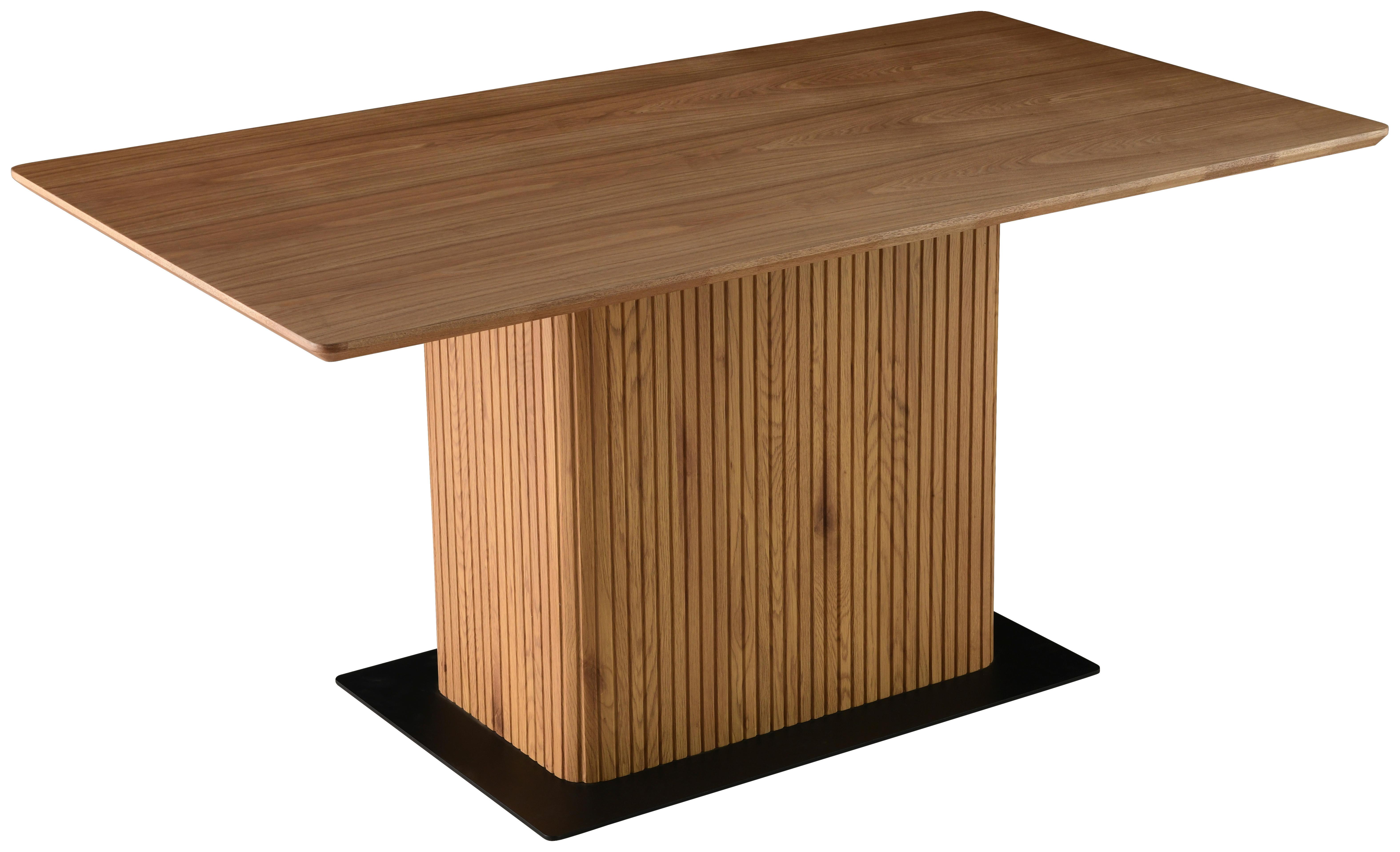 Jedilna Miza Joe, Barva Oreha, 160x90 - barva oreha/črna, Trendi, kovina/leseni material (160/75/90cm) - MID.YOU