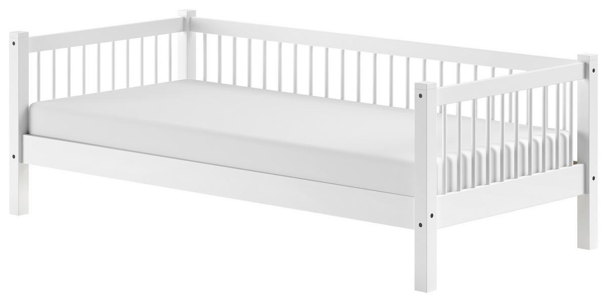 Bett FORREST Weiß ca.90x200cm Echtholz Buche - Naturfarben/Weiß, MODERN, Holz (90/200cm) - Vipack