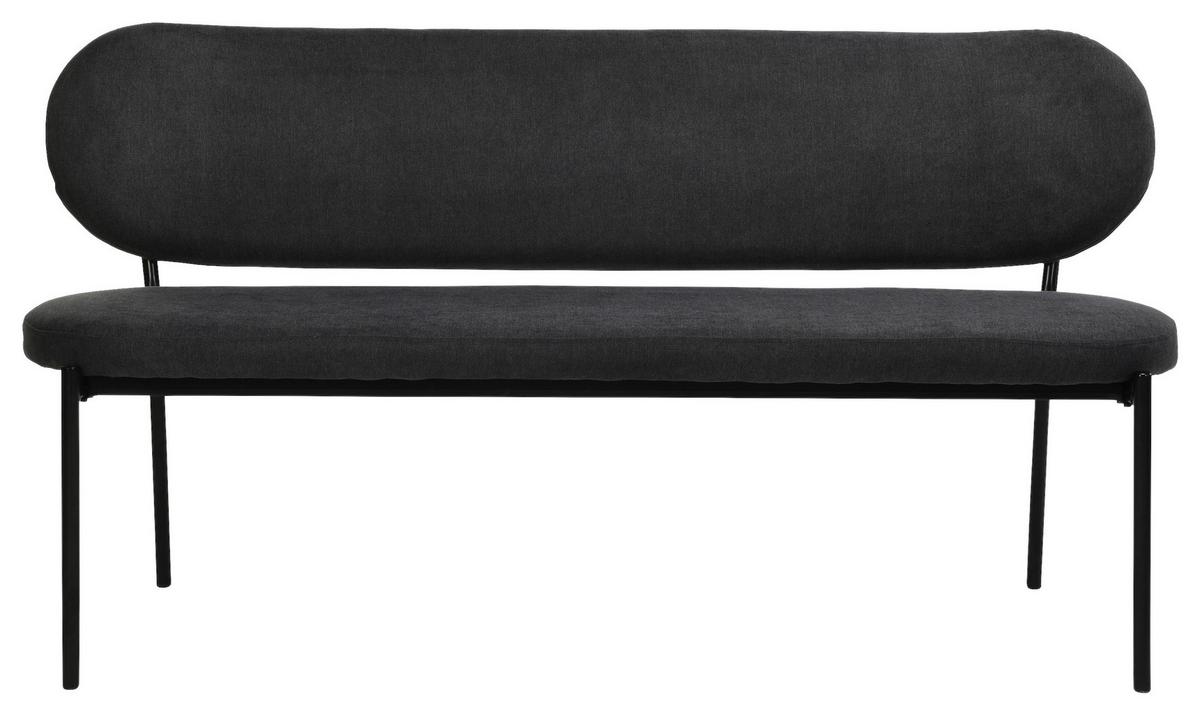 Sitzbank Jersey Schwarz/Dunkelgrau - Dunkelgrau/Schwarz, Design, Textil/Metall (160/82/62cm) - MID.YOU