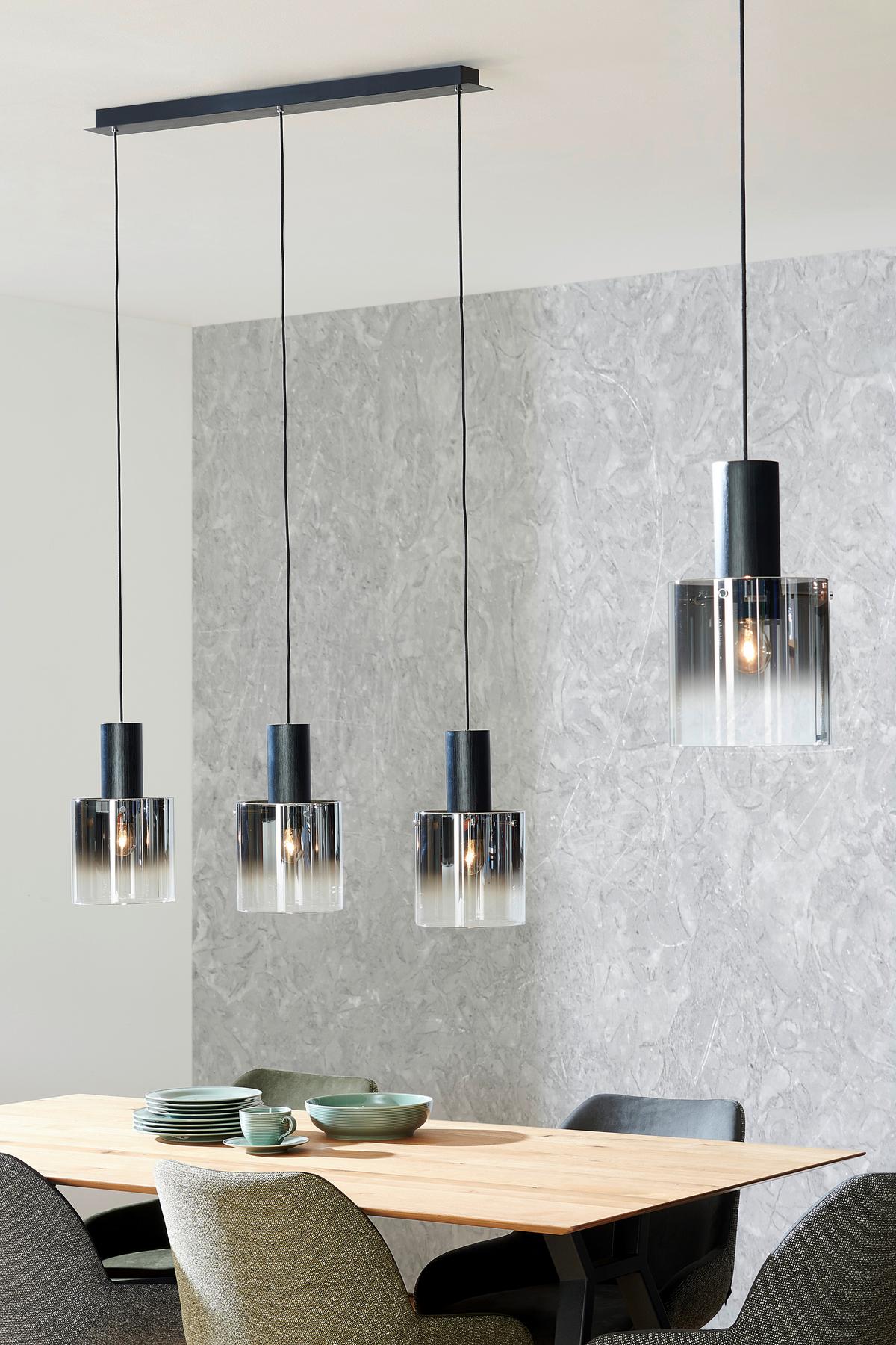 LAMPA WISZĄCA ALESUND - czarny, Design, metal/szkło (90/20/120cm) - Dieter Knoll