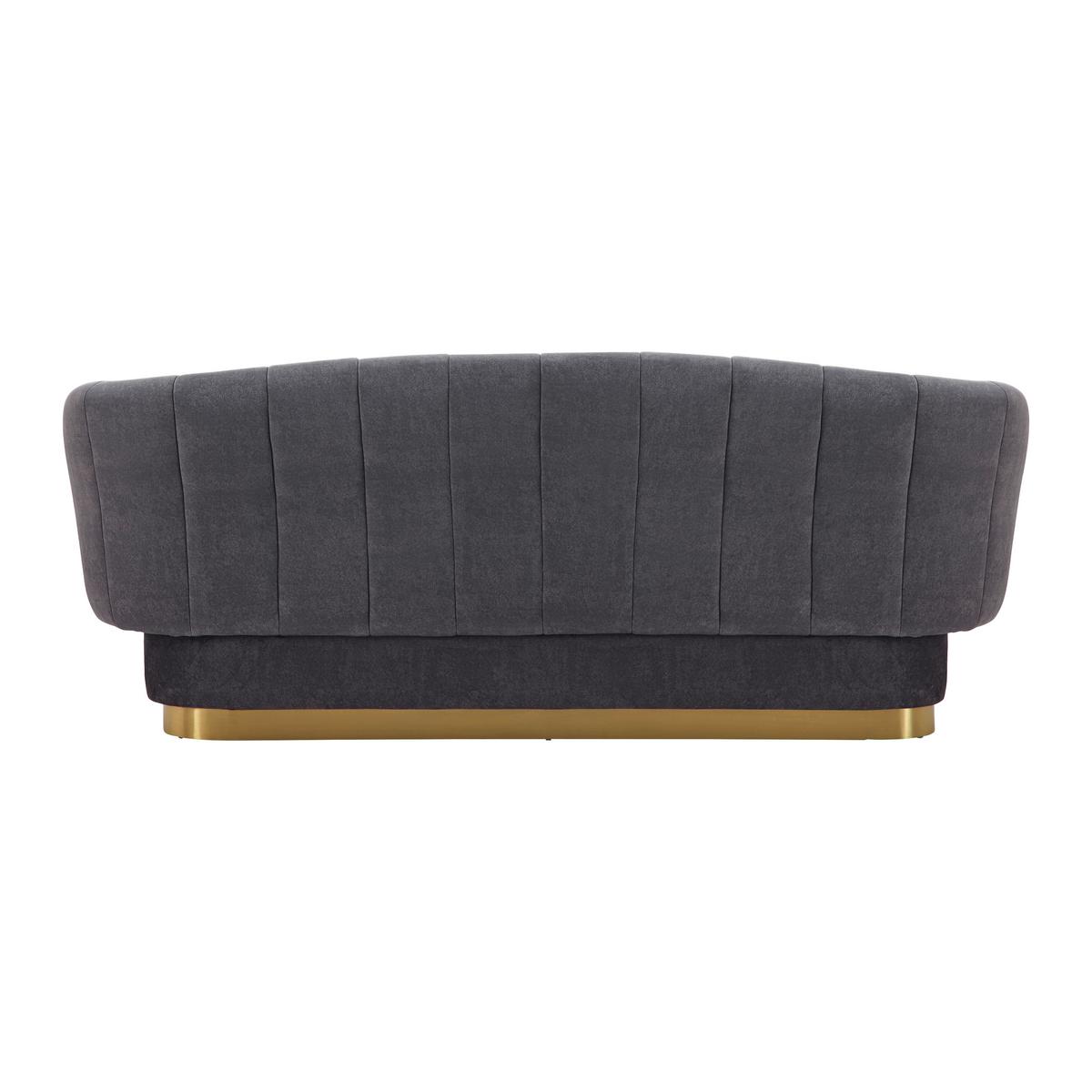 Trosed Anton, Siva, Žamet - zlate barve/siva, Moderno, kovina/tekstil (225/90/85cm) - Bessagi Home