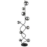 LED-Stehleuchte Riha Schwarz max. 3,5 Watt - Schwarz, Design, Glas/Kunststoff (42,5/40/162cm) - Globo
