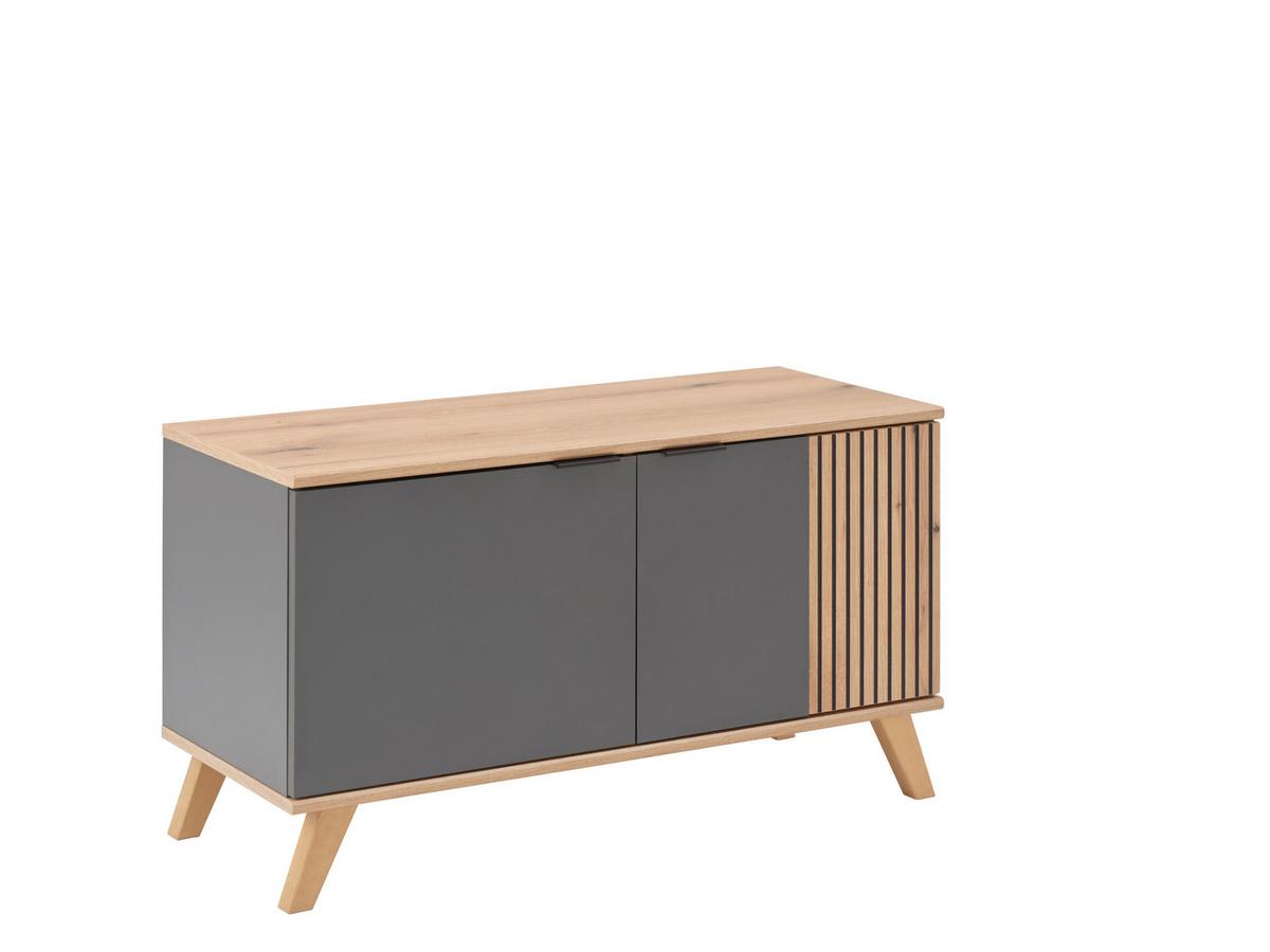 Bancă pentru hol CLEVER - culoare lemn stejar/antracit, Modern, material pe bază de lemn (90/52/38cm) - Modern Living