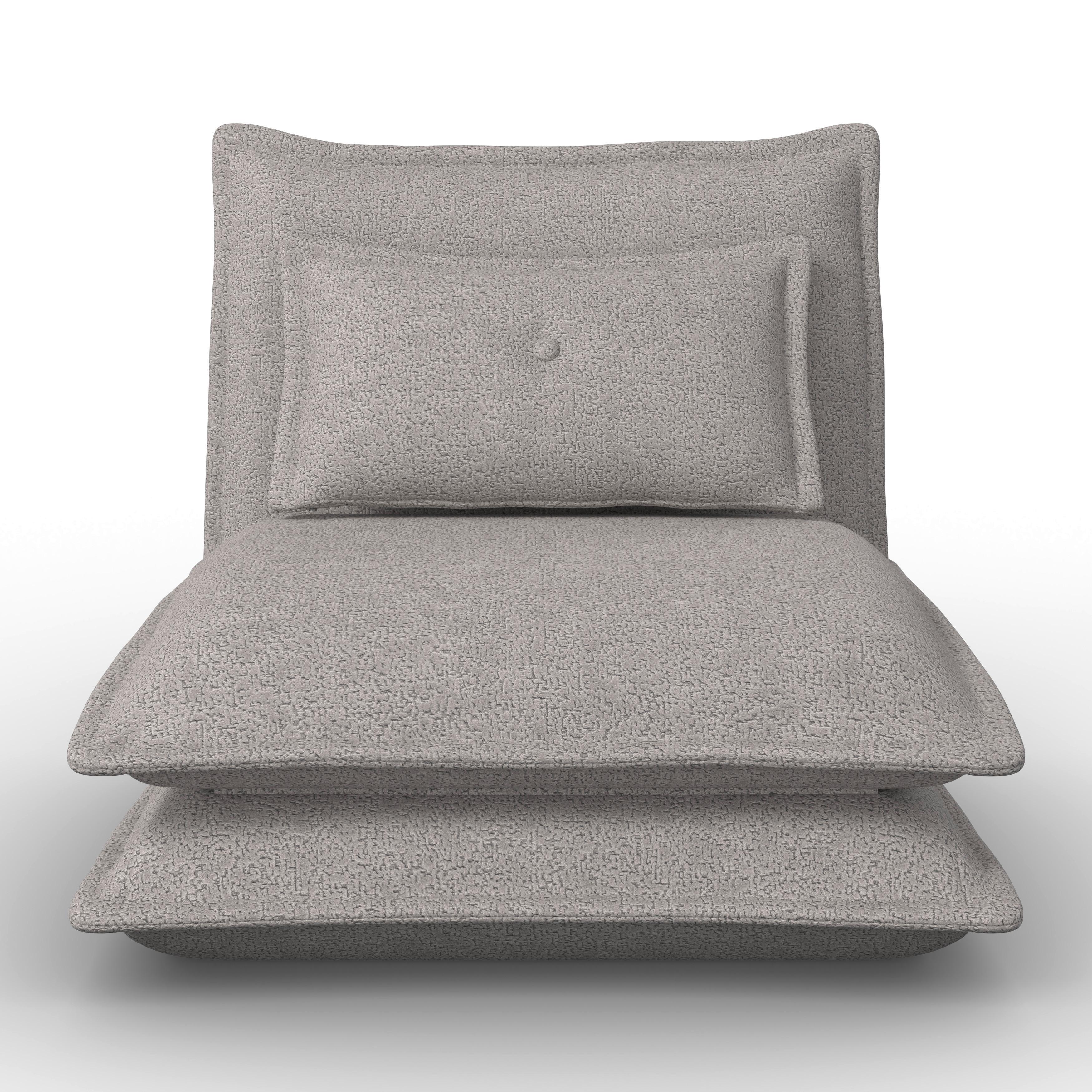 BÄDDFÅTÖLJ TAMARA - ljusgrå, Modern, metall/textil (82/31/69cm) - Bessagi Home