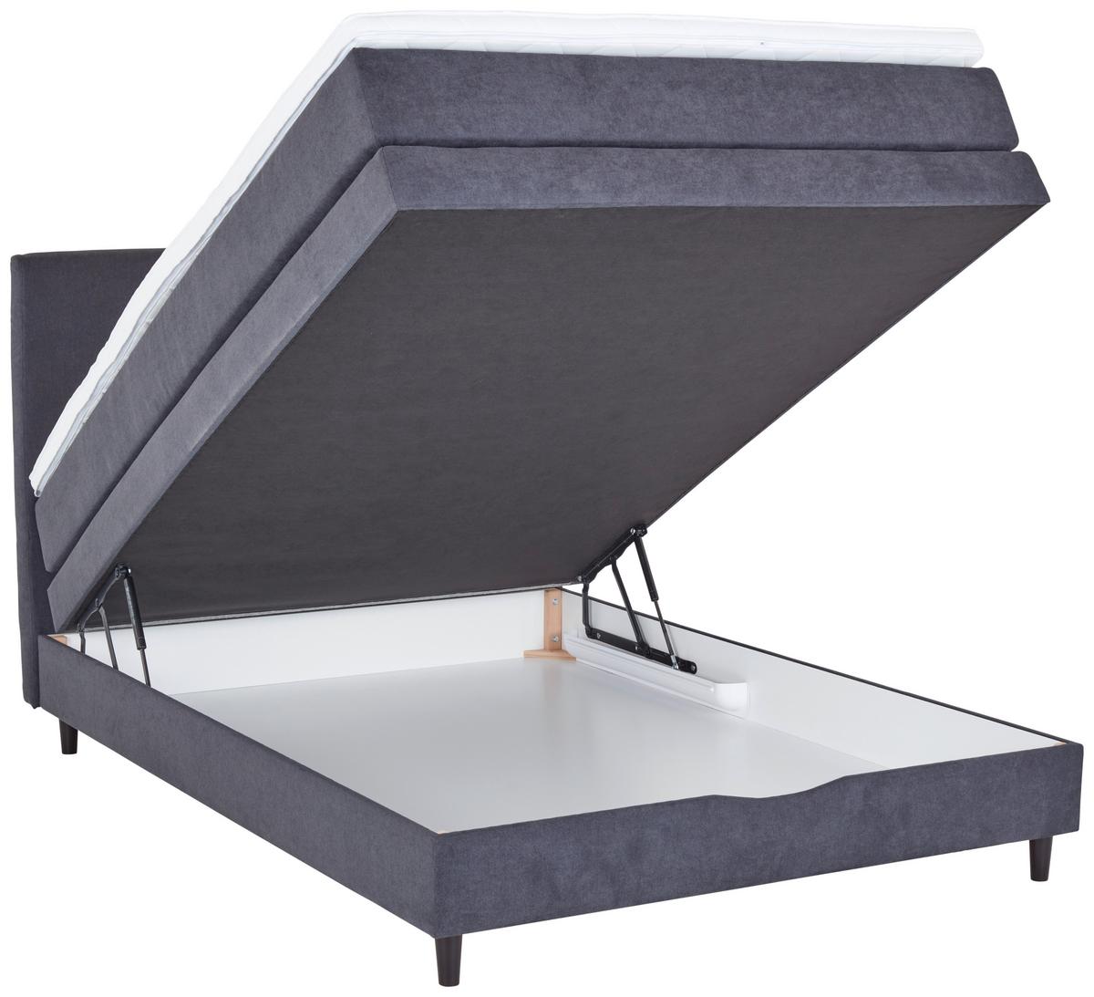Boxspring Krevet Kleopatra - antracit, Konvencionalno, drvni materijal/tekstil (140/200cm) - Modern Living