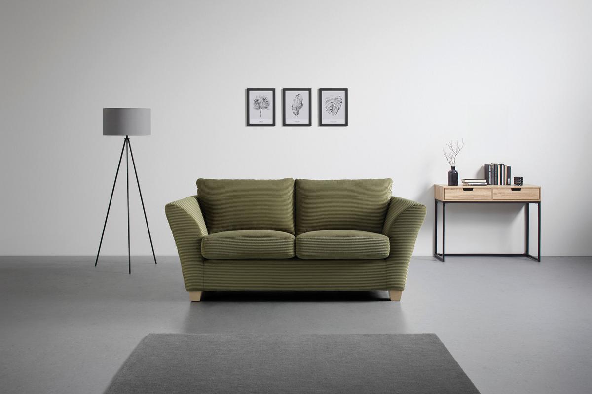 2-Sitzer-Sofa Devado Dunkelgrün - Dunkelgrün/Naturfarben, Holz/Textil (190/70-85/95cm) - Mömax