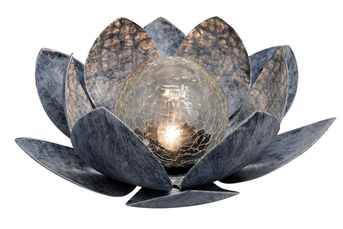 LAMPA SOLARNA HONOLULU - niebieski, Basics, metal/szkło (25/10cm) - Ambia Garden