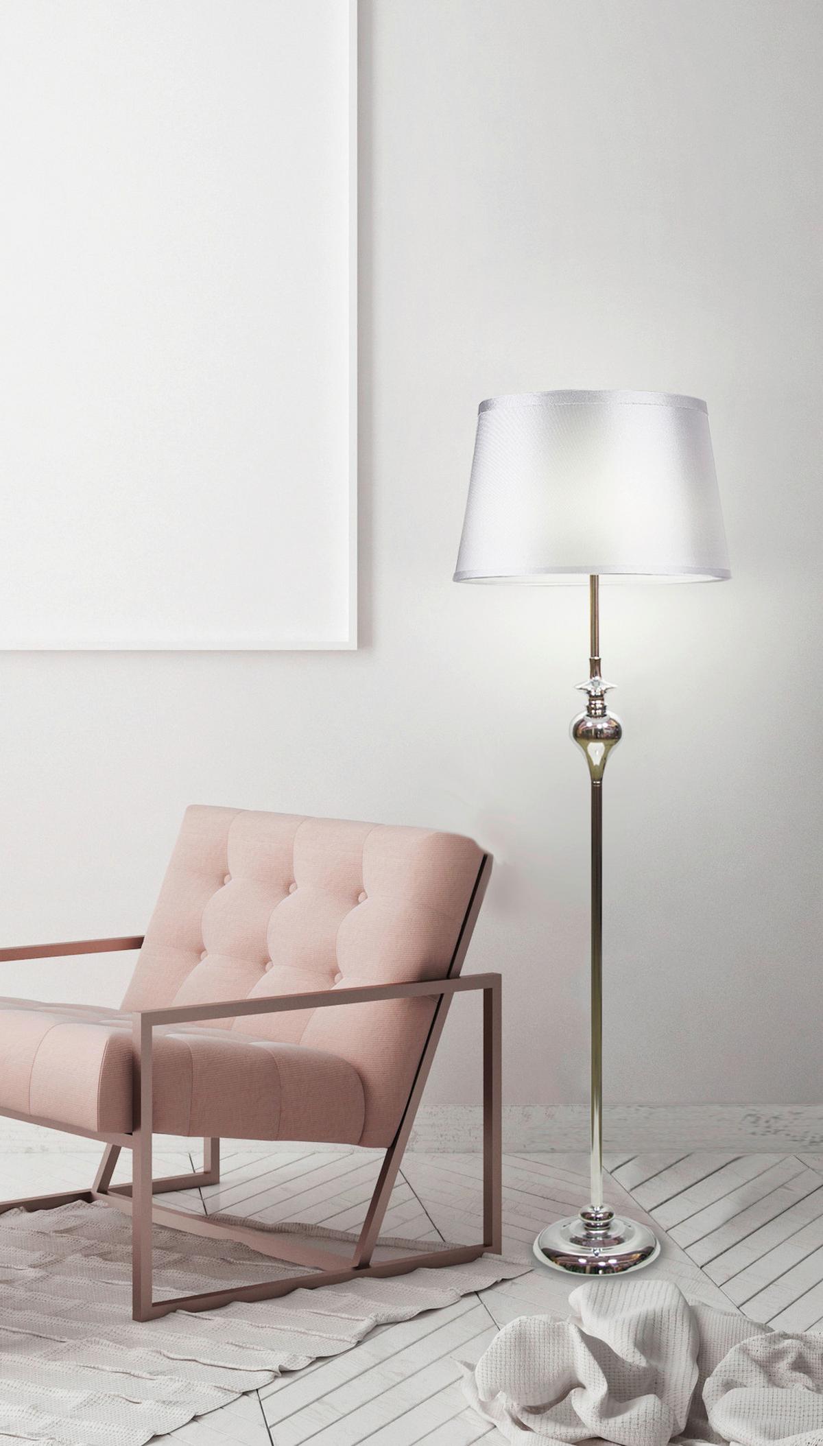 Svjetiljka Podna 51-03683 - boje kroma, Konvencionalno, metal/tekstil (35/35/135cm)