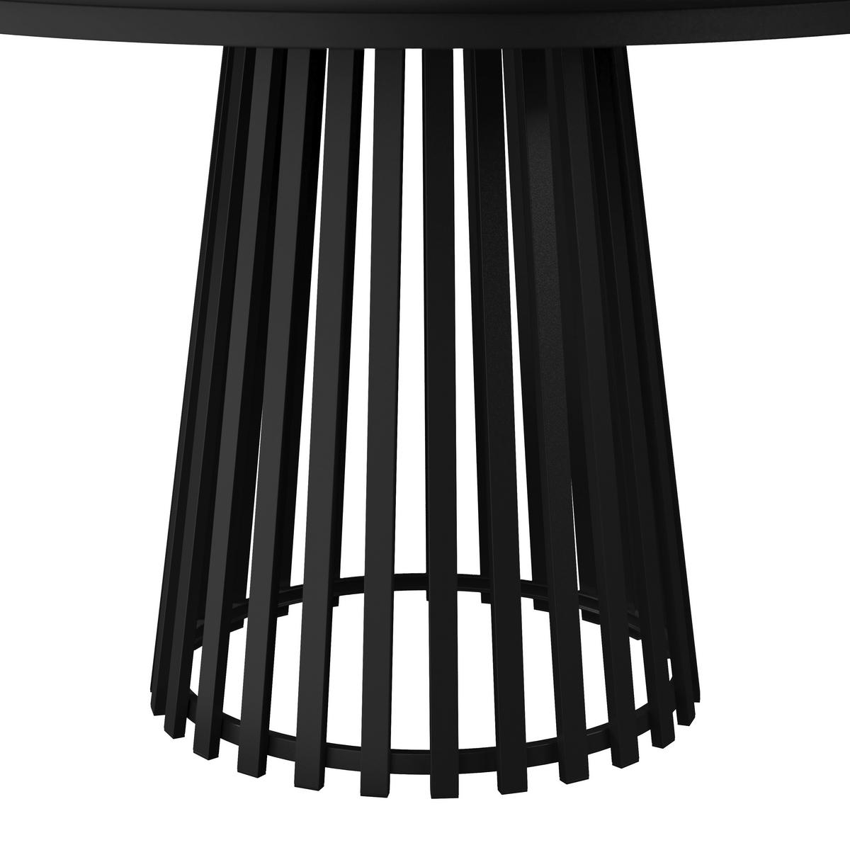 Esstisch rund Pela Schwarz MDF Ø ca. 110 cm - Schwarz, MODERN, Holzwerkstoff/Stein (110/75cm) - Bessagi Home