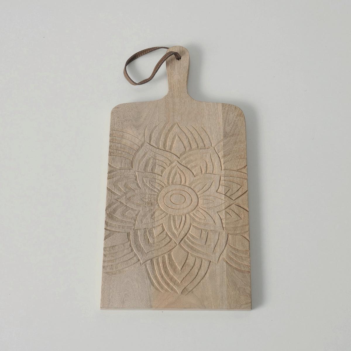 Dekotablett Mandalia I in Naturfarben - Naturfarben, Basics, Holz (50/2/25cm) - Modern Living