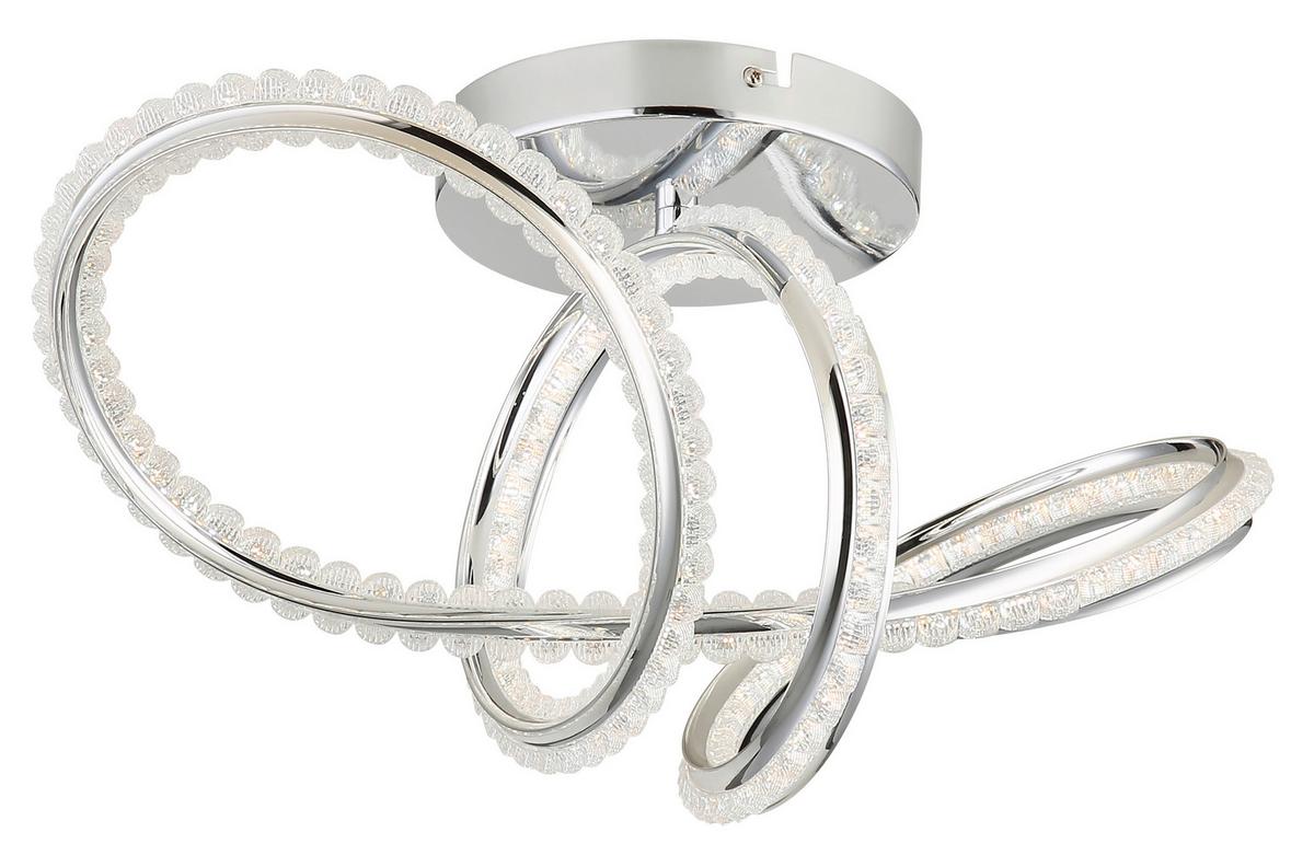 Led-deckenleuchte 67440d Evangeline - Chromfarben/Klar, Design, Kunststoff/Metall (50/25/25cm) - Globo