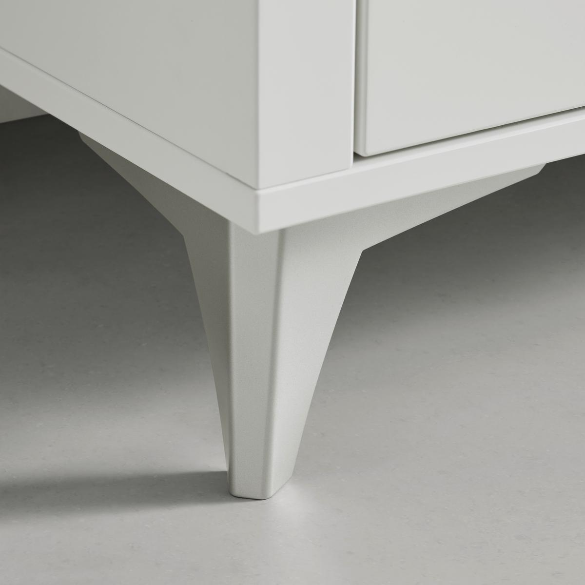 Highboard Studio 11 in Weiß/Eichefarben - Eichefarben/Alufarben, MODERN, Glas/Holzwerkstoff (115/155/40cm) - Premium Living
