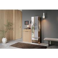 Ansamblu de hol SANYA - Trend, sticlă/material pe bază de lemn (131/192,5/35cm) - Modern Living