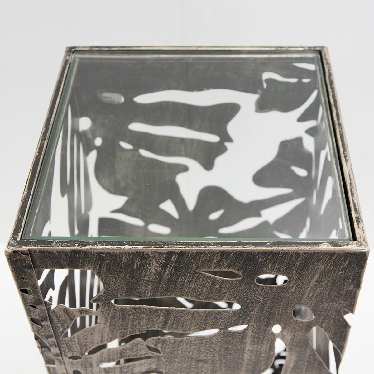Blumensäule Flora Bronzefarben - Bronzefarben, Basics, Glas/Metall (27/70/27cm)