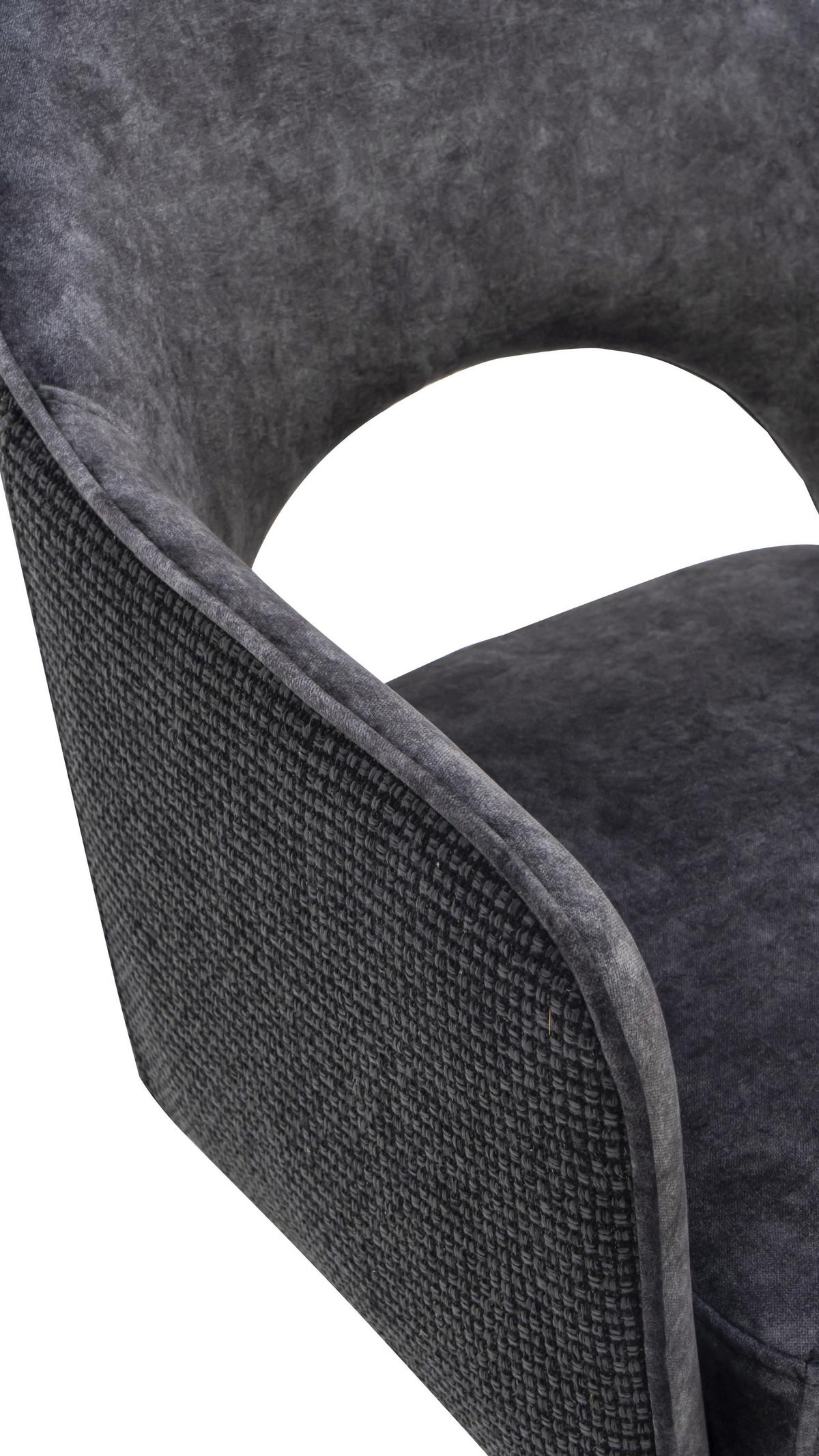 Karosszék Valletta - krómszínű/antracit, Konventionell, textil/fém (61/85/60cm) - Premium Living