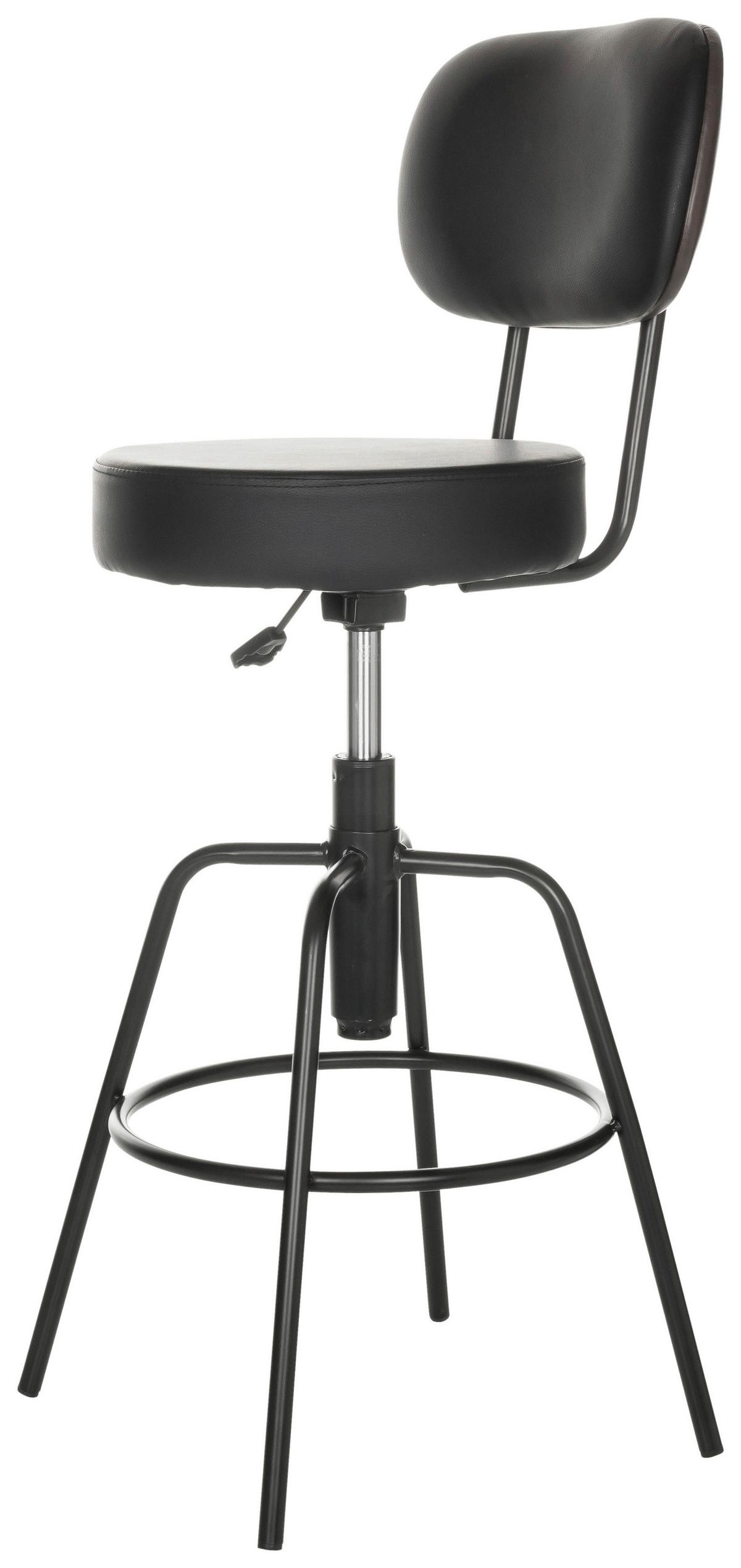 Barski Stol Disc High, Črna - črna, Basics, kovina/usnje (43/103-113/43cm) - MID.YOU
