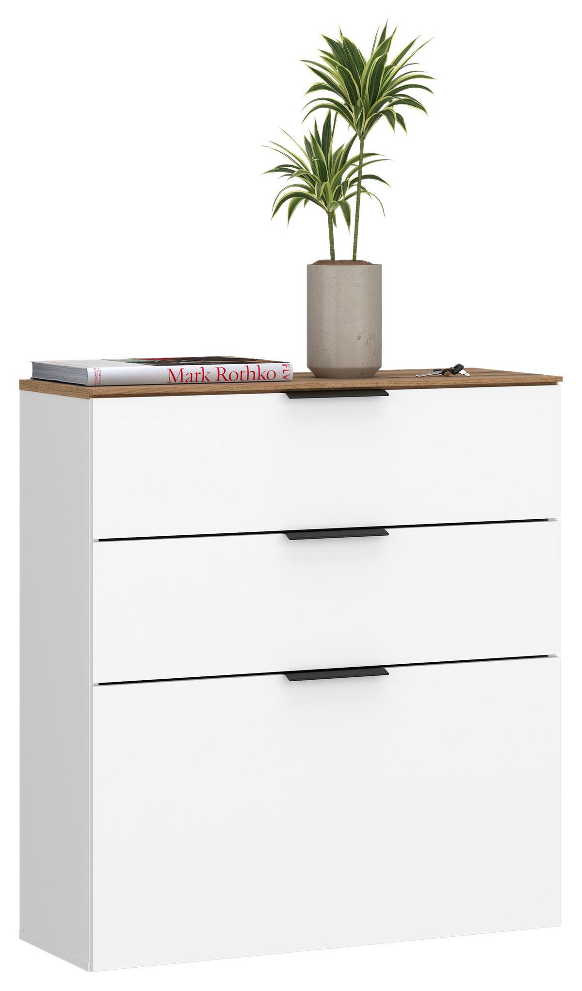 Ormarić Za Cipele Aladin - bijela/boje hrasta, Moderno, drvni materijal/metal (80/105/35cm) - Modern Living
