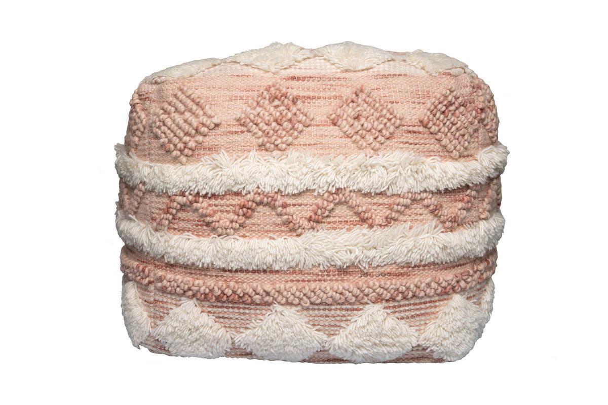 POUF POUF BOHIST 225 ROSA / CREME - Creme/Rosa, Trend, Textil (50/45/50cm) - Kayoom