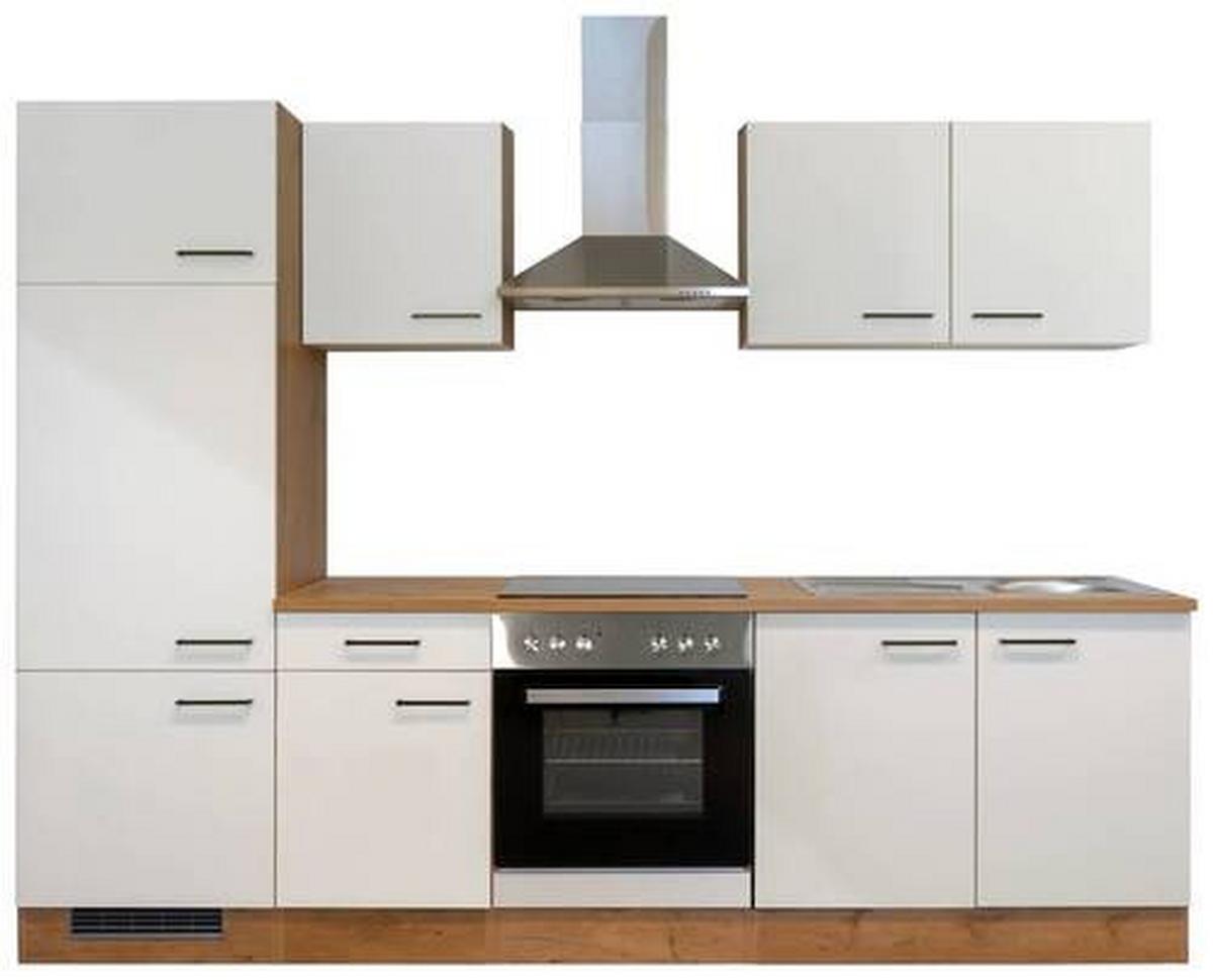 Kuhinjski Blok Z Aparati Avila, Magnolija, Barva Hrasta - magnolija/črna, Moderno, kovina/leseni material (270cm) - FlexWell