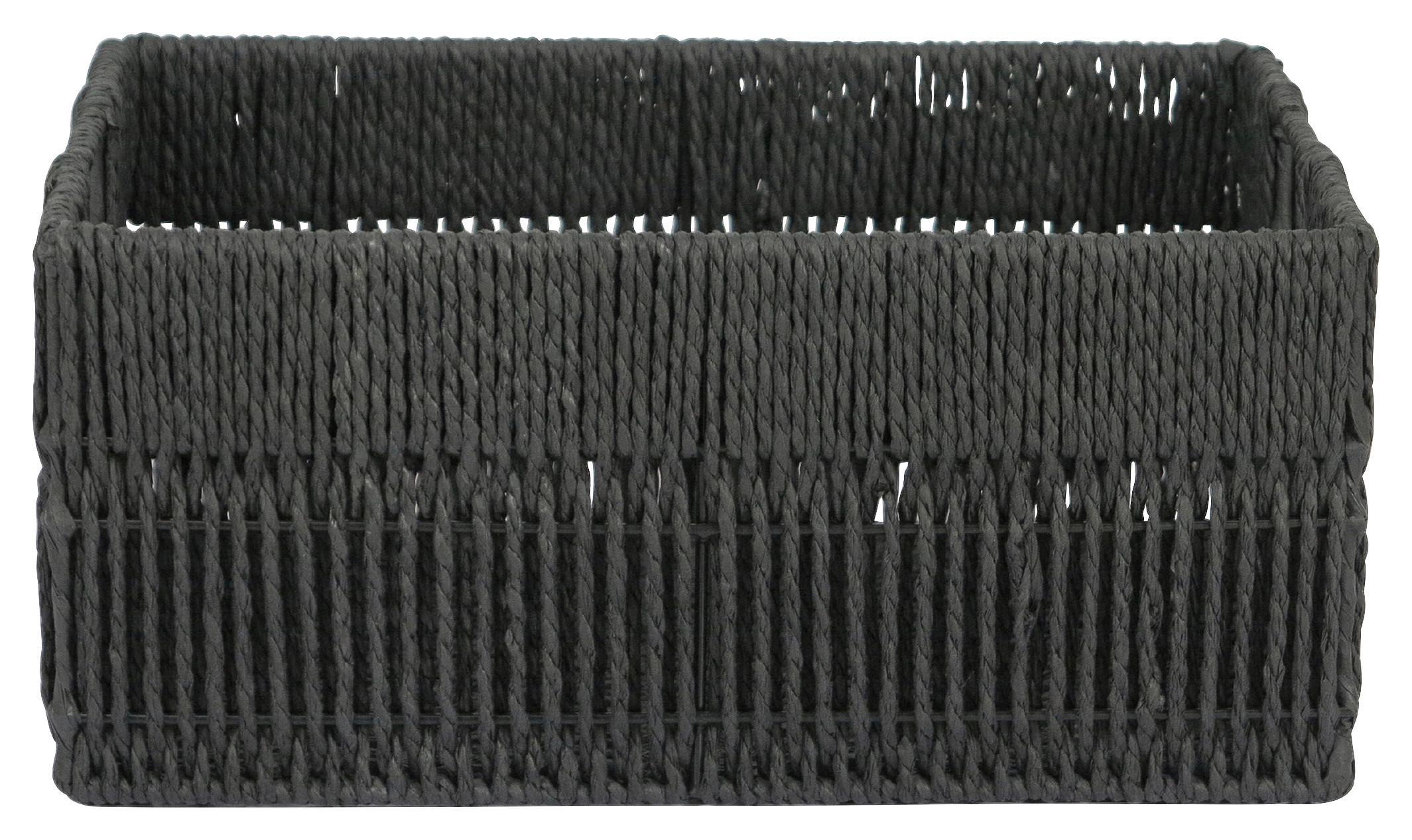Coș Lavel 2 - M - negru, Konventionell, hârtie/metal (35/16/24cm) - Mömax