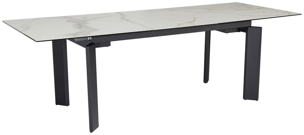 Raztegljiva Jedilna Miza Marble, Keramika, 180-240x95cm - črna/bela, Design, kovina/keramika (180/95/77cm) - MID.YOU