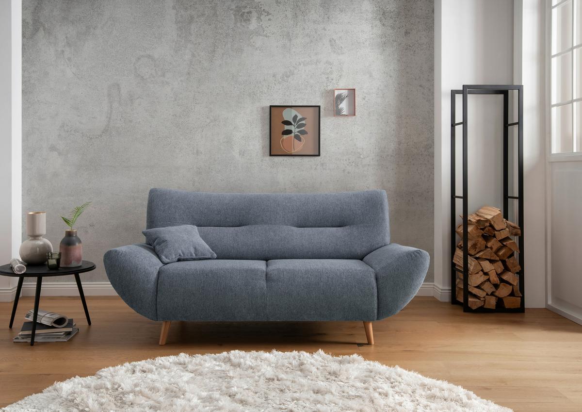 2-Sitzer-Sofa Drago Hellblau Chenille - Wildeiche/Hellblau, MODERN, Holz/Textil (173/81/90cm) - MID.YOU