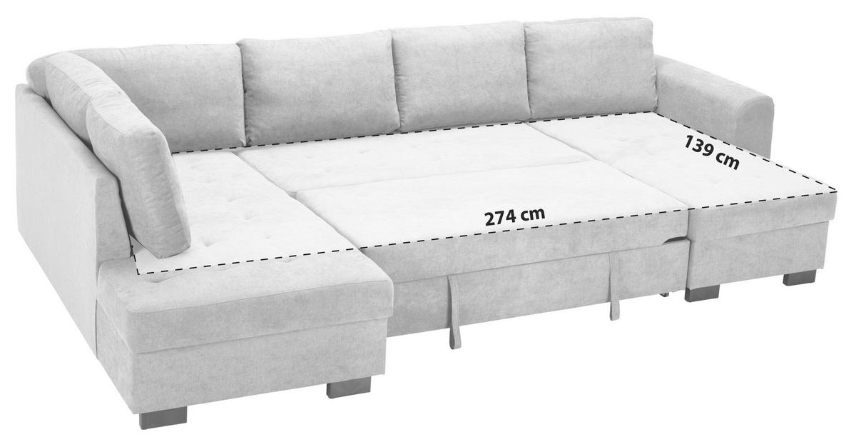 Kutna Garnitura Malte - siva/plava, Moderno, tekstil/plastika (178/305/155cm) - Luca Bessoni