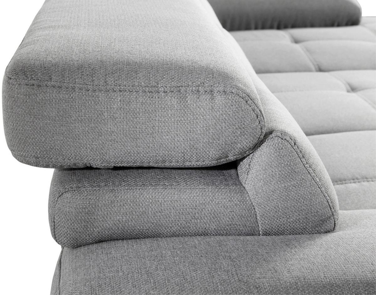 Wohnlandschaft Speedway in Grau mit Bettfunktion - Schwarz/Grau, KONVENTIONELL, Kunststoff/Textil (267/170cm) - Mömax