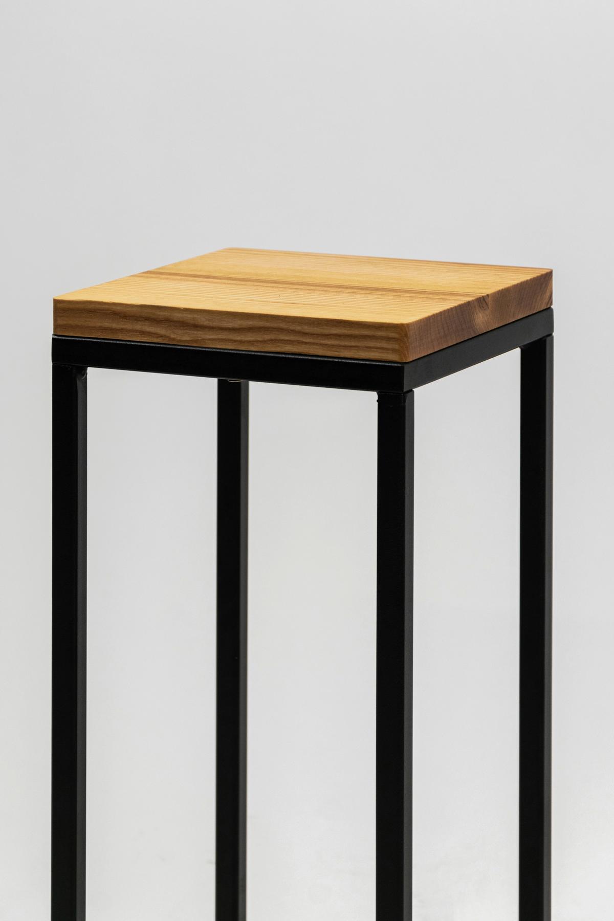 Blumenständer Schwarz - Schwarz, Basics, Holz/Metall (19/62/19cm)