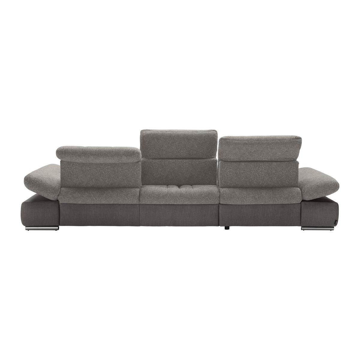 Wohnlandschaft Sanfino Silberfarben - Chromfarben/Silberfarben, KONVENTIONELL, Holz/Textil (199/79-96/305cm) - Premium Living