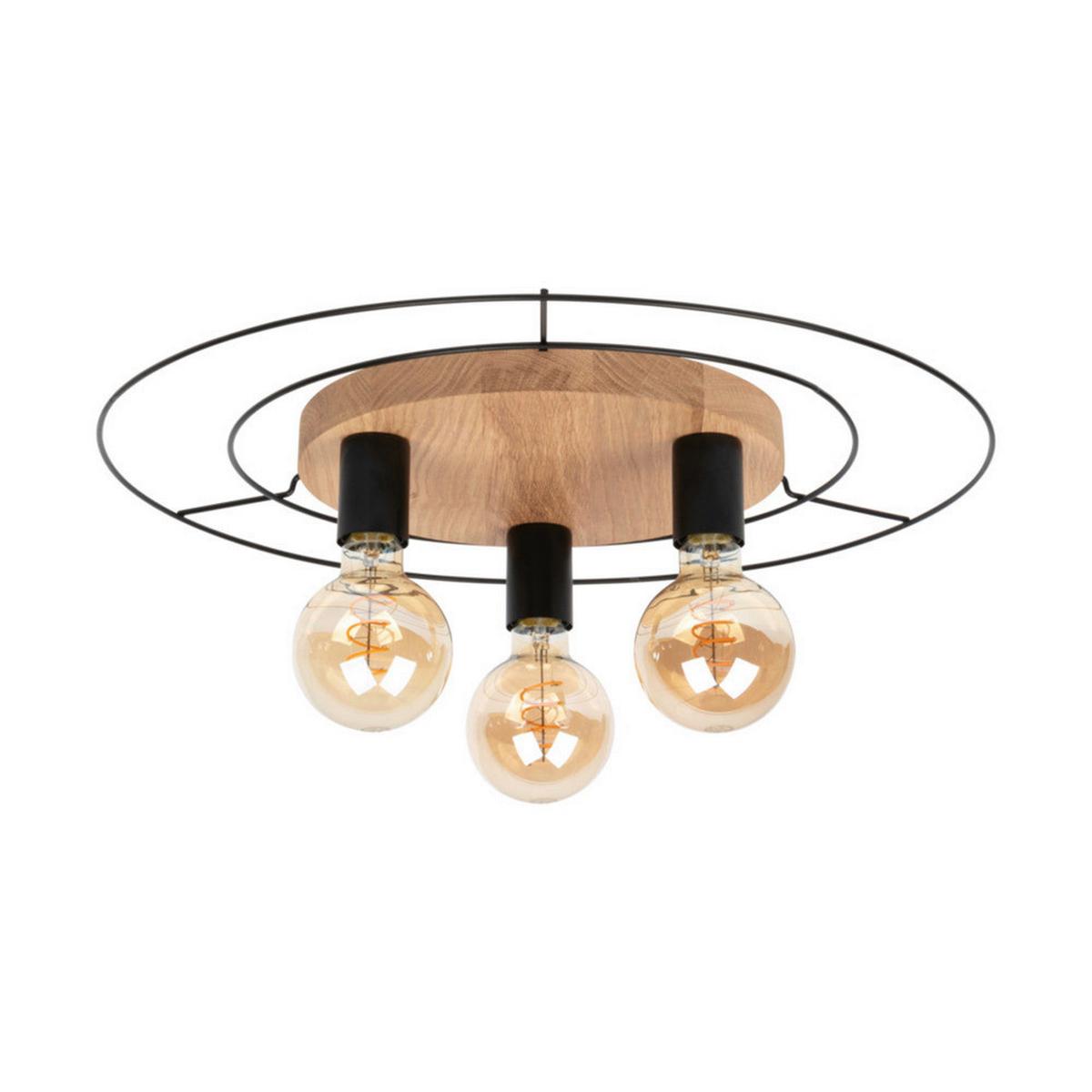 LAMPA SUFITOWA 300123 JAMES - czarny, Modern, metal/drewno (54/10cm)