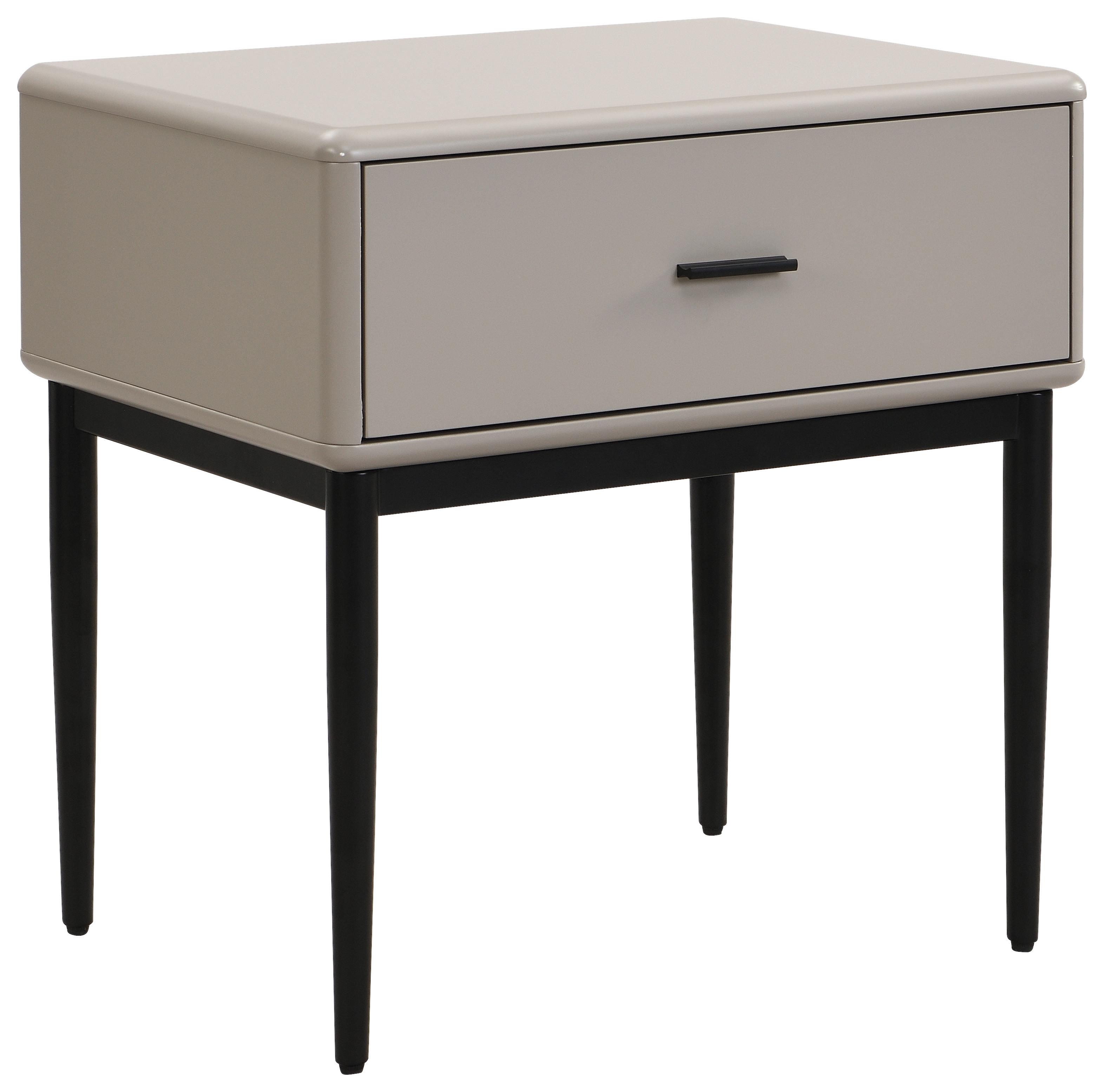 SZAFKA NOCNA TEMPICO - jasnoszary/czarny, Modern, materiał drewnopochodny/metal (54/55/40cm) - Livetastic