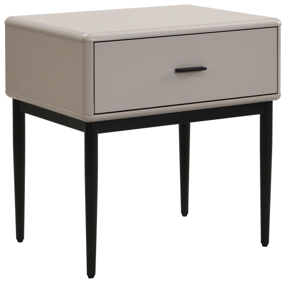 SZAFKA NOCNA TEMPICO - jasnoszary/czarny, Modern, materiał drewnopochodny/metal (54/55/40cm) - Livetastic