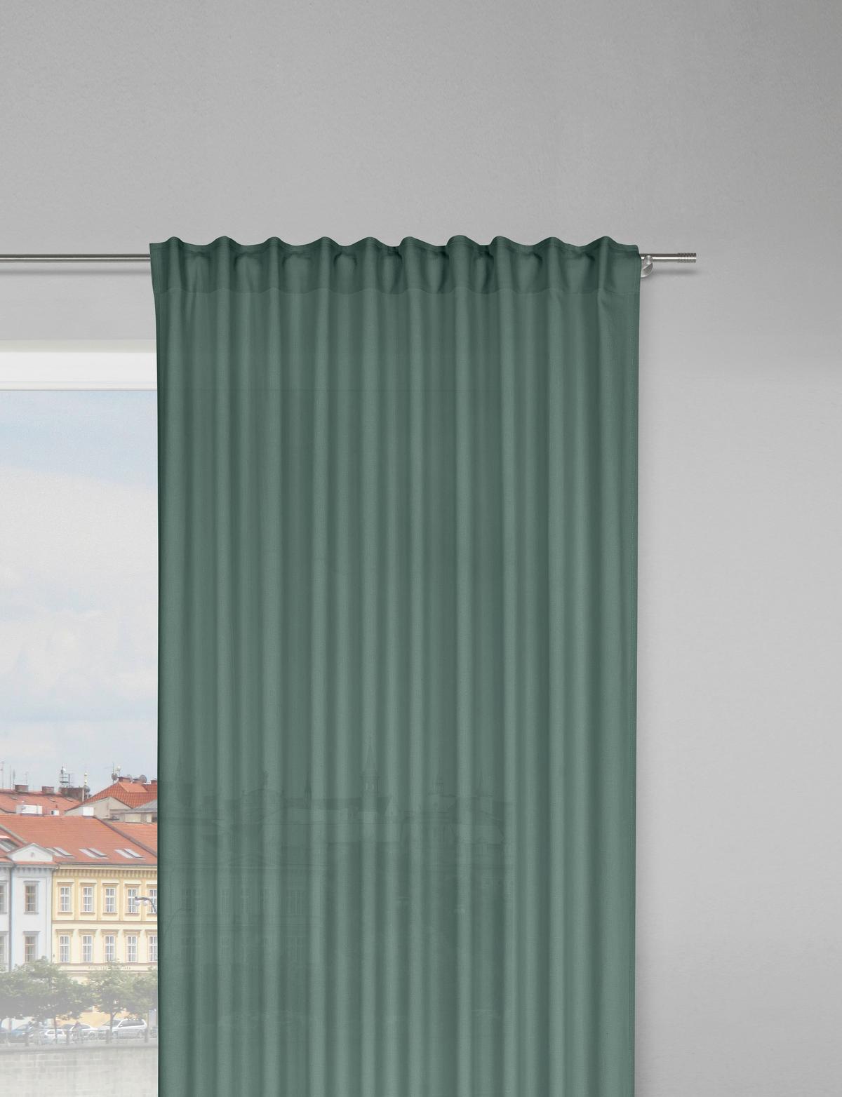 Gotova Zavjesa Sila - zelena, Moderno, tekstil (140/255cm) - Modern Living