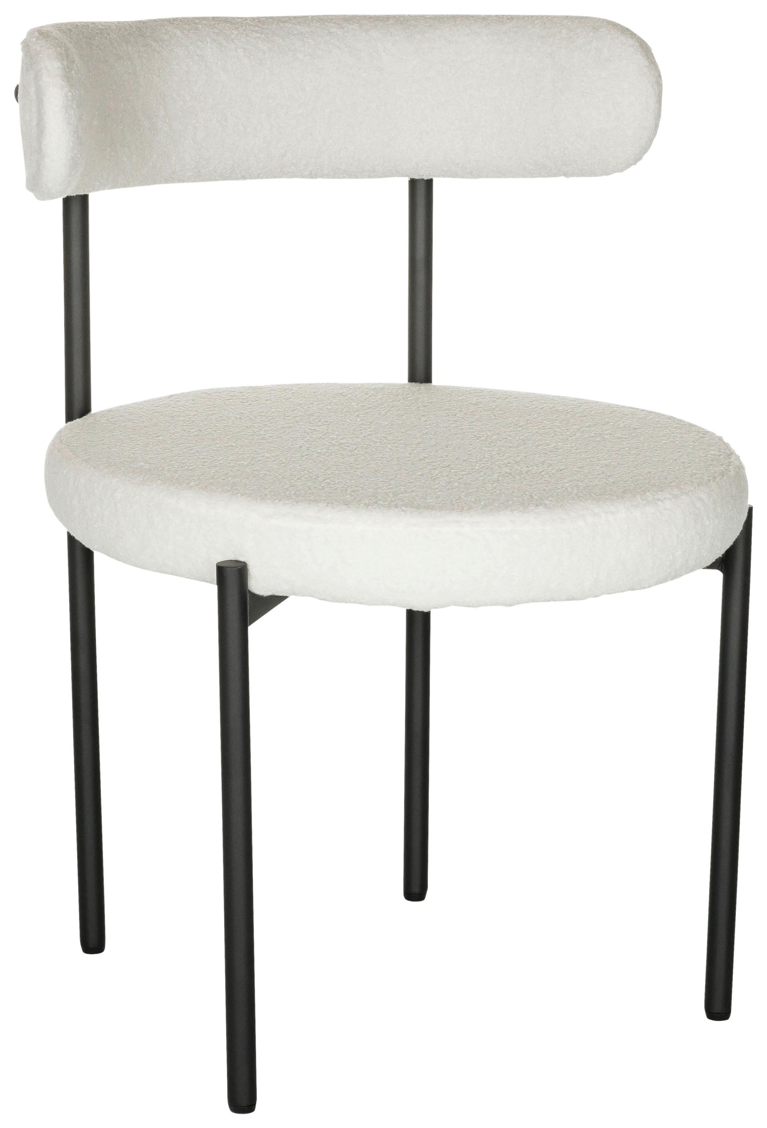 Stol Tedio, Bela - črna/bela, Basics, kovina/tekstil (55/78/56cm) - MID.YOU